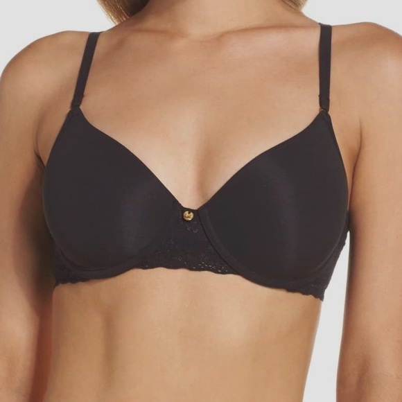 Natori Women's Black Bliss Lace Underwire T-shirt Contour Bra Size 36B - Picture 1 of 6